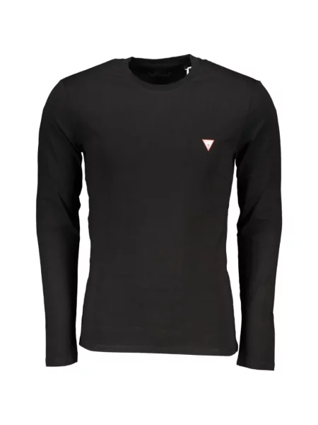 Lung tricou Guess cu autograf negru