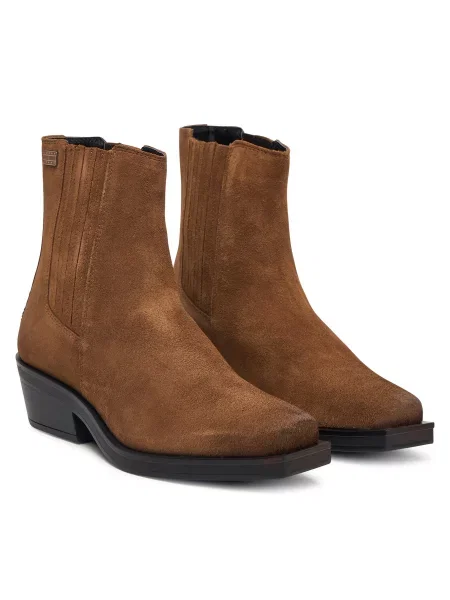 Škornji Tommy Jeans Tjw Suede Cowboy Boots rjava