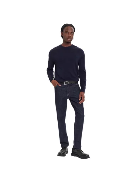 Sveter Calvin Klein Jeans z merina modrá