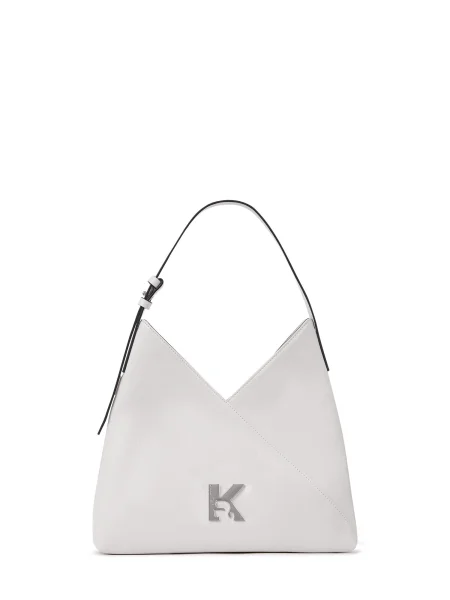 Geanta de piele Karl Lagerfeld Jeans din piele alb