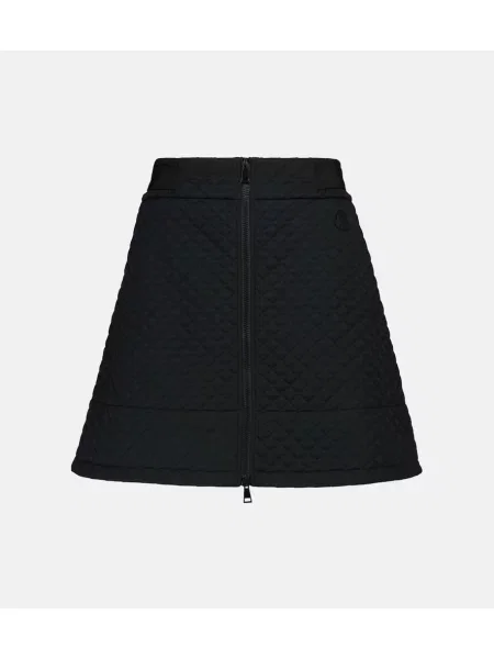 Fustă Moncler cu talie înaltă negru