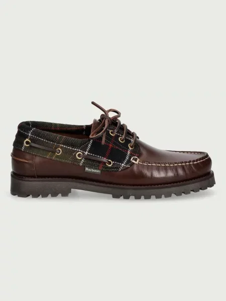 Barbour mocasini pentru bărbați din piele Deck maro