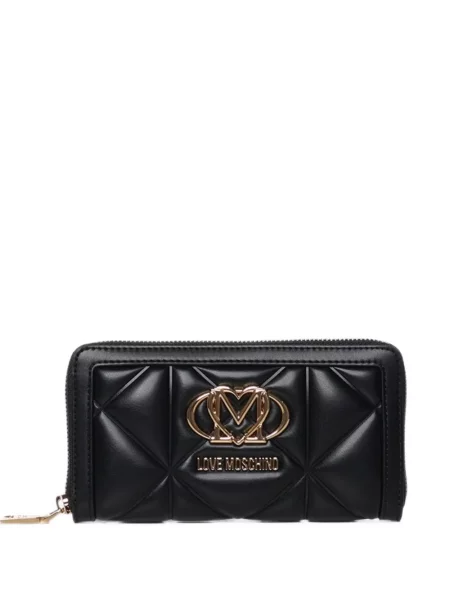 Matlasat portofel Love Moschino cu autograf negru