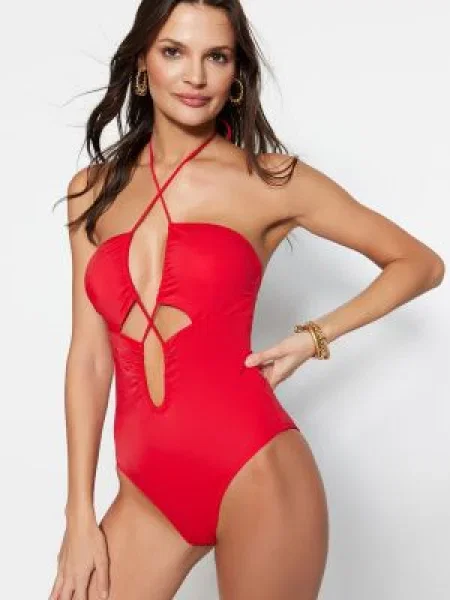 Costum de baie Trendyol fără bretele negru