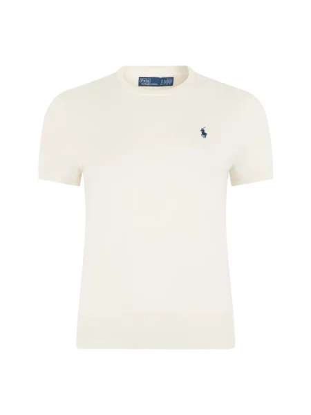 Lniana koszulka polo Polo Ralph Lauren z logo beżowa