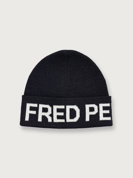 Fred Perry czapka beanie z wełną granatowa