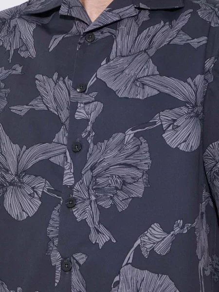 Сорочка Neil Barrett Boxy Bold Flowers Print Short Sleeve Shirt regular сірий