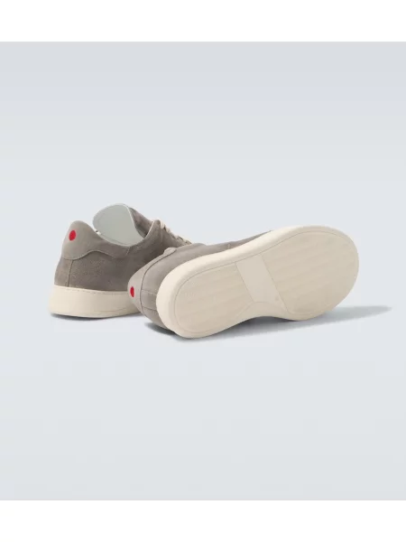Sneakerși Kiton din piele de căprioară gri