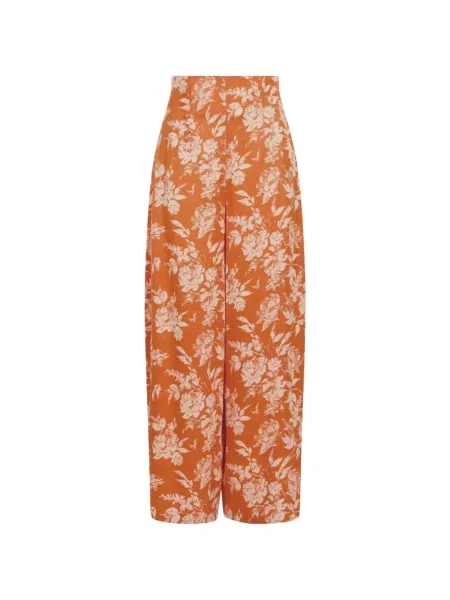 Pantaloni Rosie Assoulin cu model floral portocaliu