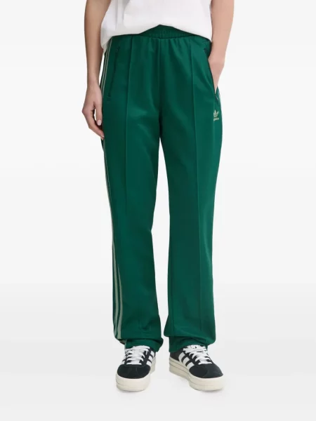 Pantaloni palazzo Adidas cu dungi plisat cu imagine albastru