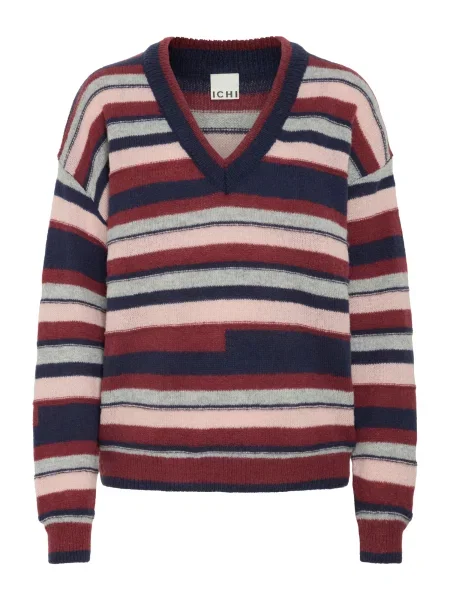 ICHI Pulover IHASTRA bleumarin / amestecat / rosé / roşu închis gri