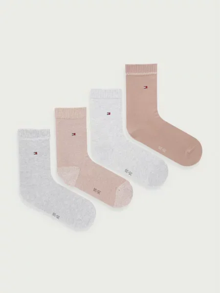 Tommy Hilfiger čarape za žene s pamukom bež