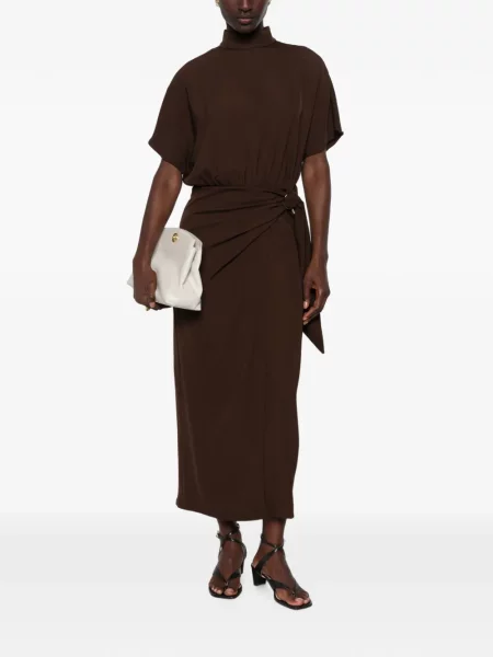 Rochie midi Rame drapată maro