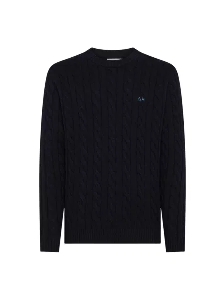 Sweter Sun68 z kapturem niebieski