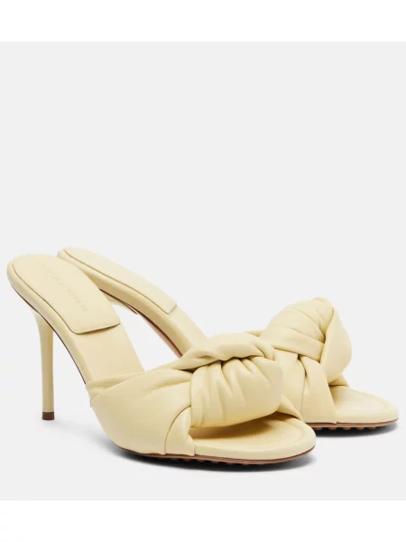 Papuci tip mules Bottega Veneta din piele galben