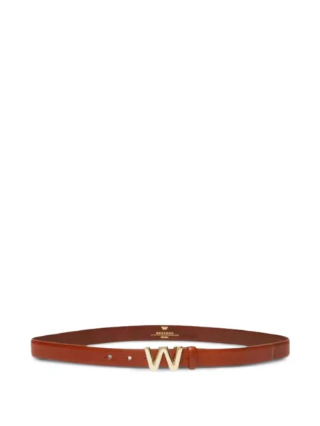 Cu centură curea Weekend Max Mara din piele cu cataramă maro