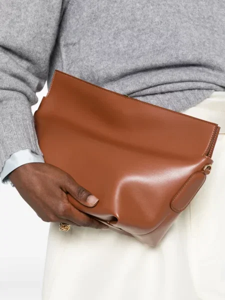 Clutch Themoirè καφέ