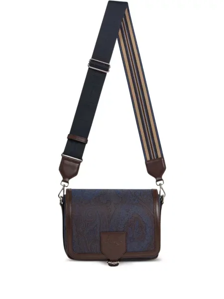 Geantă Etro cu model paisley din jacard albastru