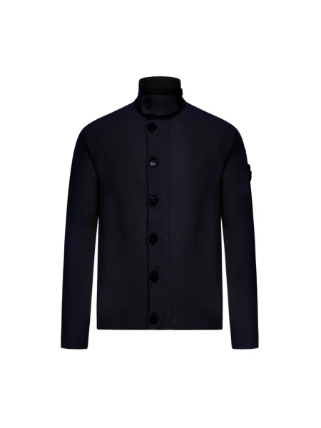Kardigan Stone Island wełniany z kamieniami niebieski