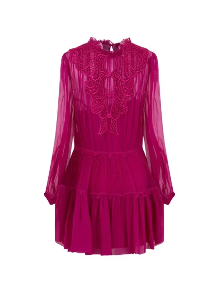Rochie mini Alberta Ferretti din dantelă roz