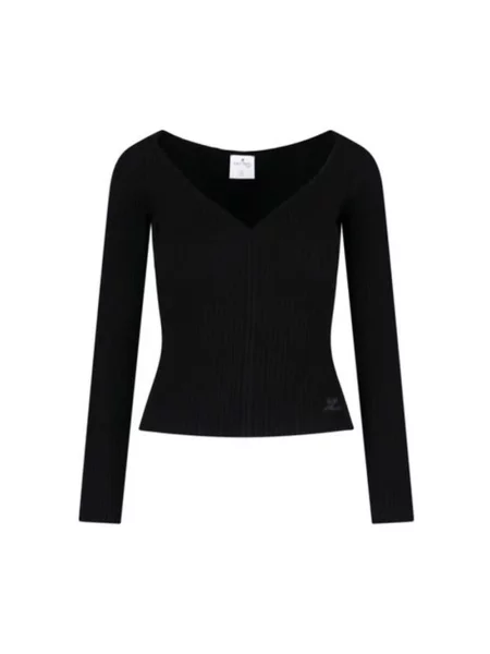 Sweter Courreges z długim rękawem czarny