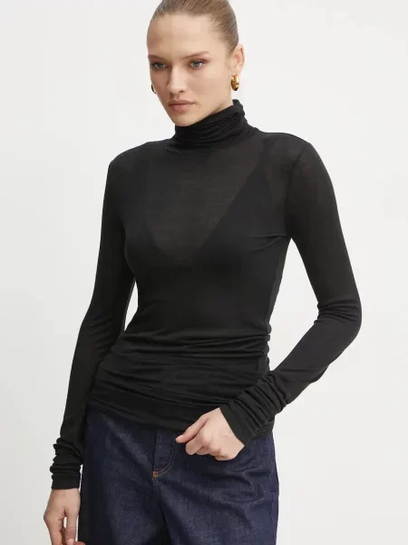 Tricou mânecă lungă Max&co. de lână negru