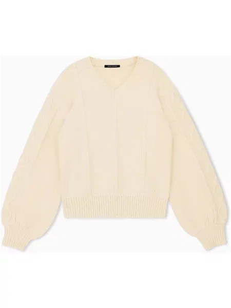 Pulover Armani Exchange de lână bej