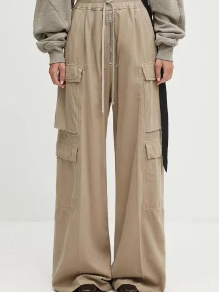 Rick Owens DRKSHDW pantaloni de Double Cargo Jumbo Belas lat high waist bej