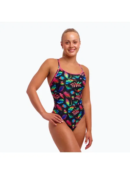 Дамски цял бански костюм Funkita Diamond Back One Piece lost leaf черно