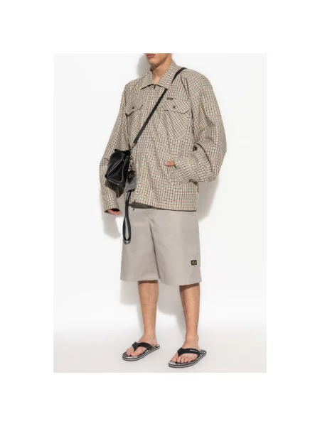 Kurtka koszulowa Balenciaga w kratę beżowa
