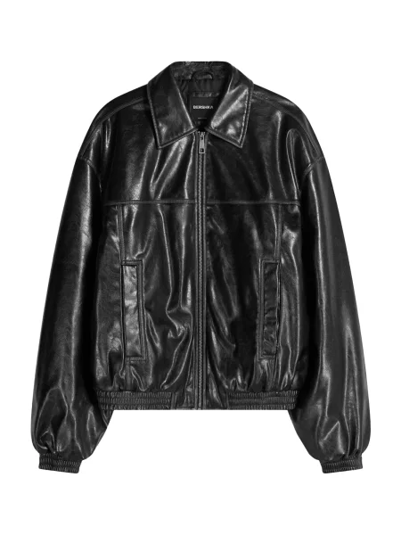 Bershka Přechodná bunda černá