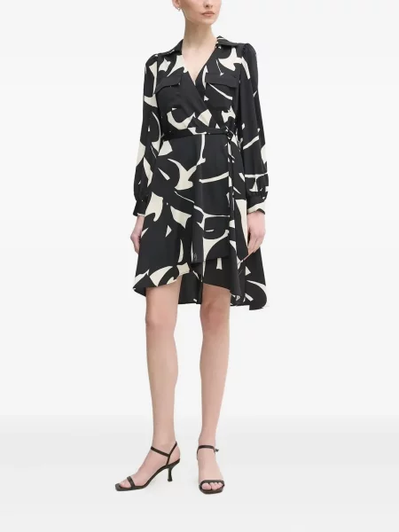 Rochie Dkny cu imagine cu imprimeu abstract de costum negru