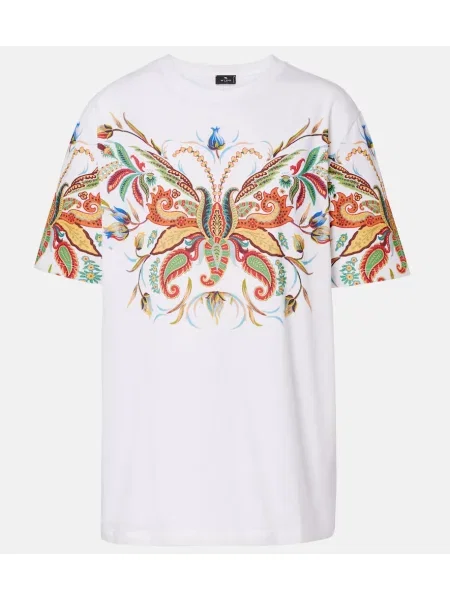Tricou Etro cu imagine din jerseu alb