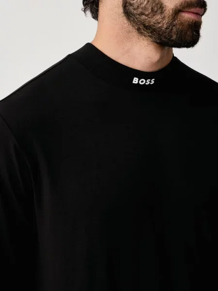 BOSS Green лонгслів з Tee Collar Long зелений