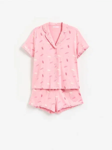 Reserved piżama pastelowy róż