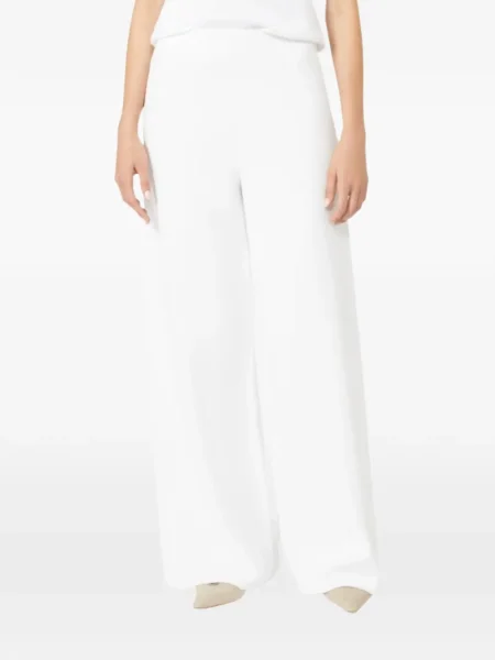 Pantaloni Max Mara cu picior lat alb