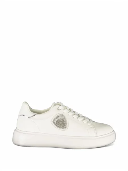 Sneakerși Blauer din piele alb