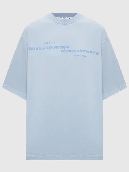 Футболка з принтом логотипа Alexander Wang блакитна