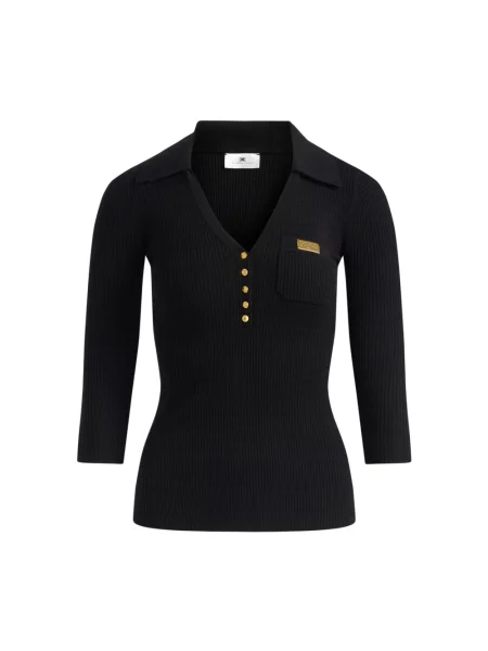 Dzianinowe polo Elisabetta Franchi czarne