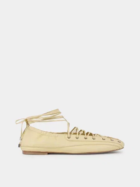 Кожаные балетки Bronx желтые