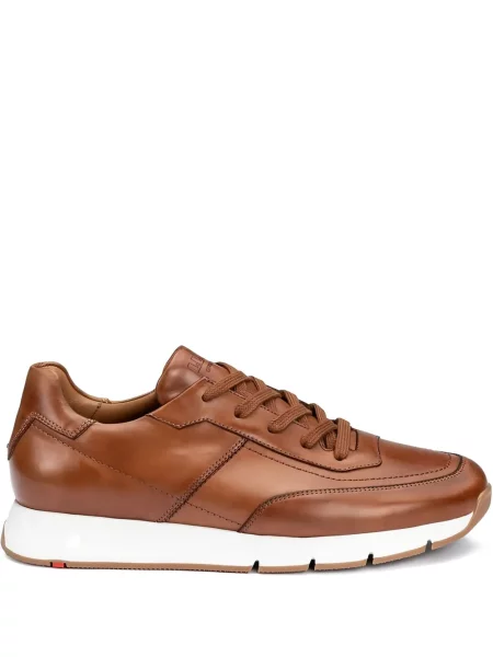 Sneakerși Lloyd cu șireturi din piele maro