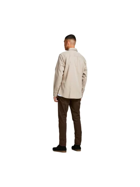Koszula casualowa o kroju slim fit z kołnierzykiem typu kent model ‘ESHERIDAN’ Jack&jones beżowa
