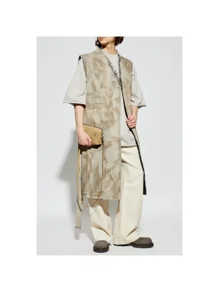 Płaszcz Rick Owens z krótkim rękawem beżowy