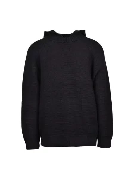 Dzianinowy sweter Calvin Klein Jeans z kapturem czarny