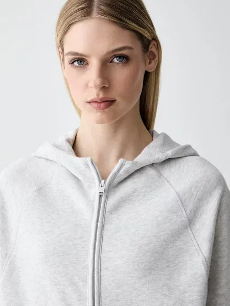 Суичър с цип Tommy Jeans сиво