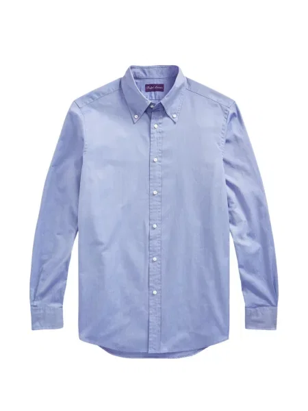 Cămașă Ralph Lauren Purple Label cu guler nasturi albastru