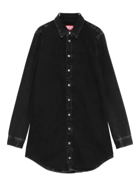 Rochie din denim Diesel lungă de costum negru