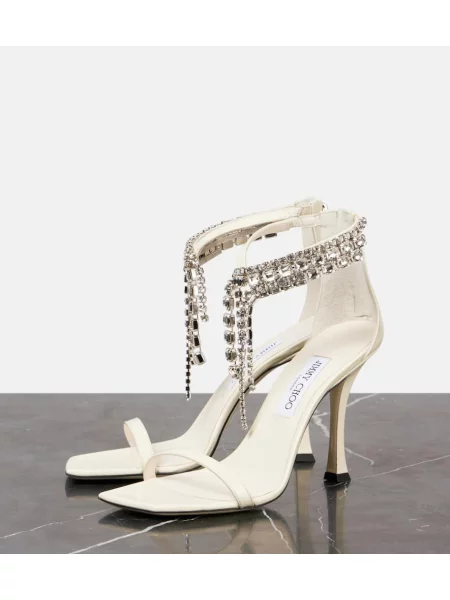 Sandale Jimmy Choo din piele alb