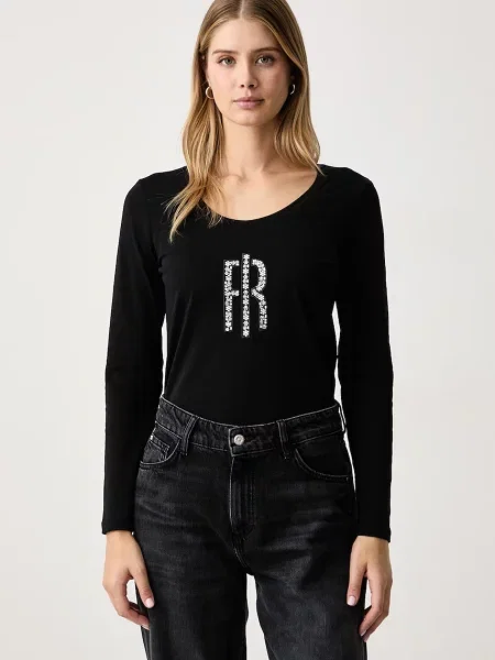 Tricou cu mânecă lungă Fracomina negru