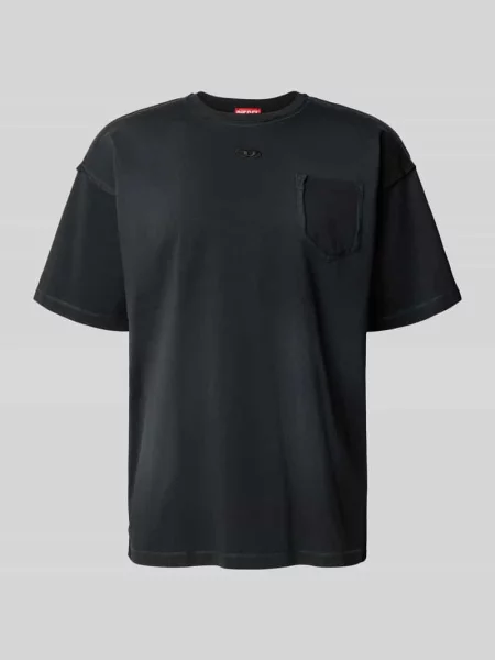 T-shirt z brustaszą model T-POCK' Diesel czarna